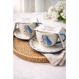 New Lot Of 2 Cath Kidston London KDogs Kidston Dogs Teacup And Saucer Set 7.5 Oz